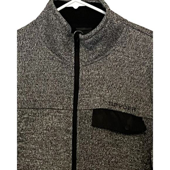 Spyder Mens Jacket Size XL Gray Sherpa Line Full Zip Flannel Pockets Heavy - Picture 3 of 11